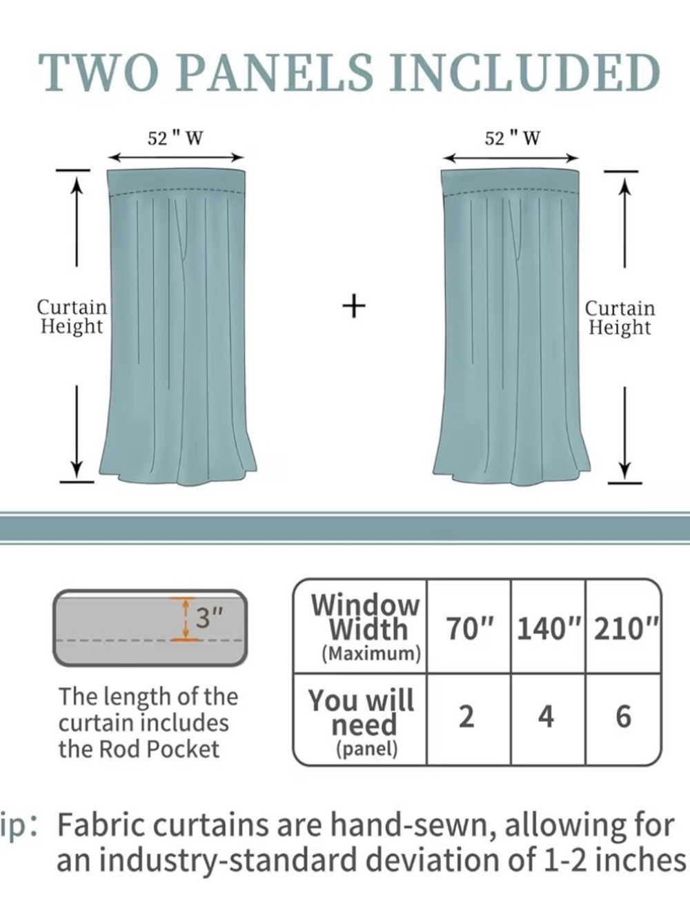 EUC BGment Brown Blackout Curtains; 2 Panels each 52”W x 62”L - Picture 5 of 7